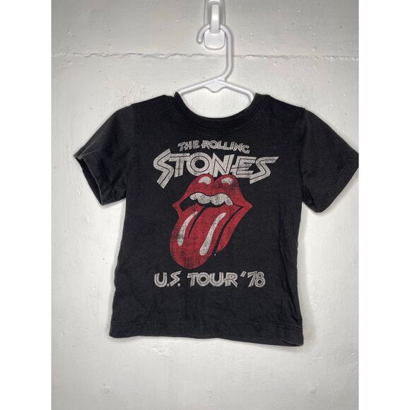 The Rolling Stones 2T Toddler Band T Shirt Black Lips Tongue - Picture 1 of 3